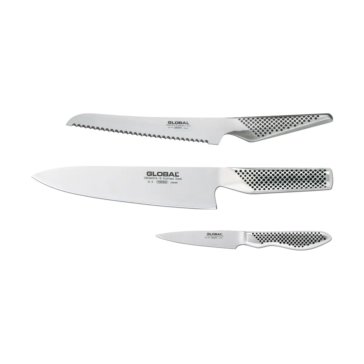 Global G-23861 knivsett 3 deler, Rustfritt stål