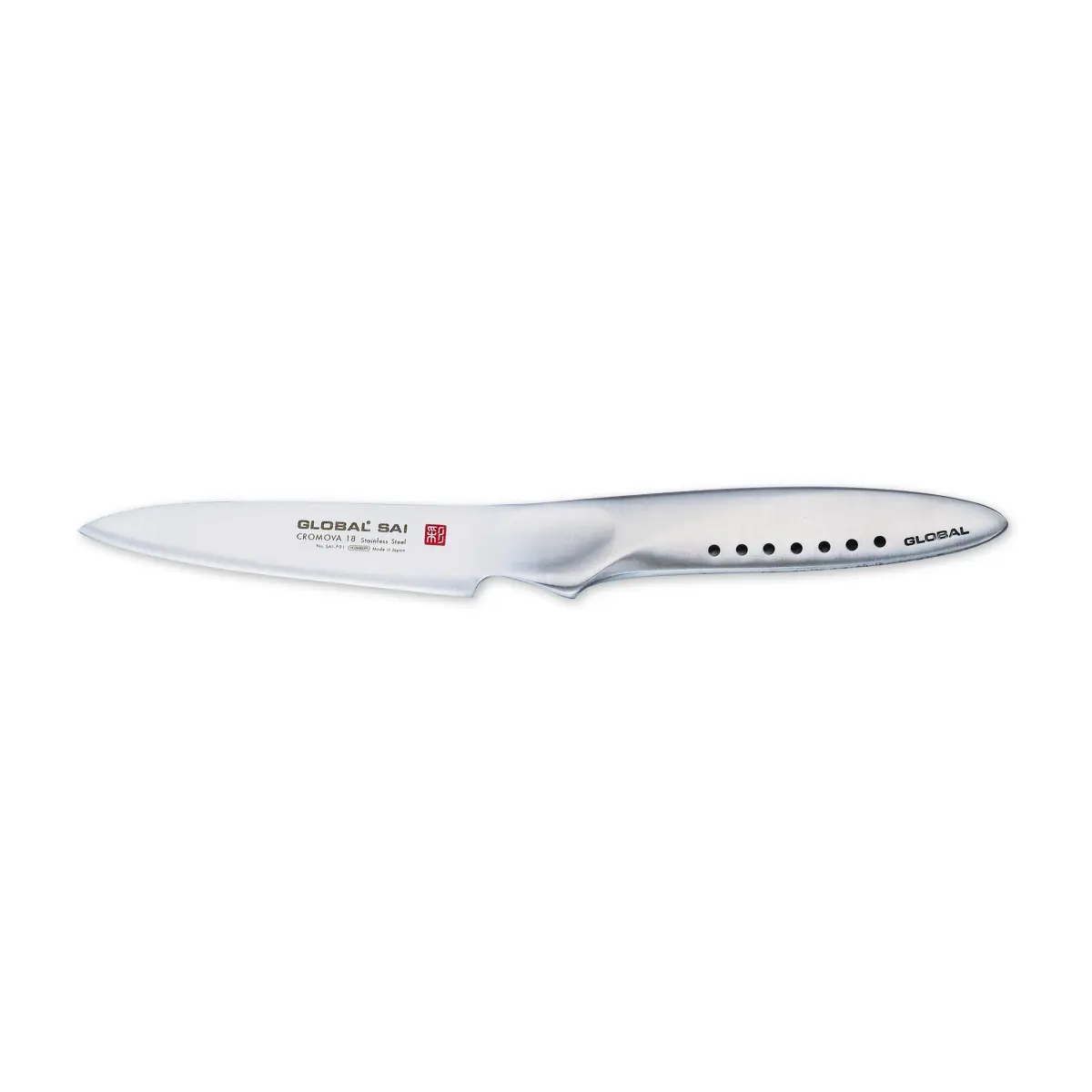Global SAI-F01 Skrellekniv helsmidd, enkelstål 9 cm, Rustfritt stål