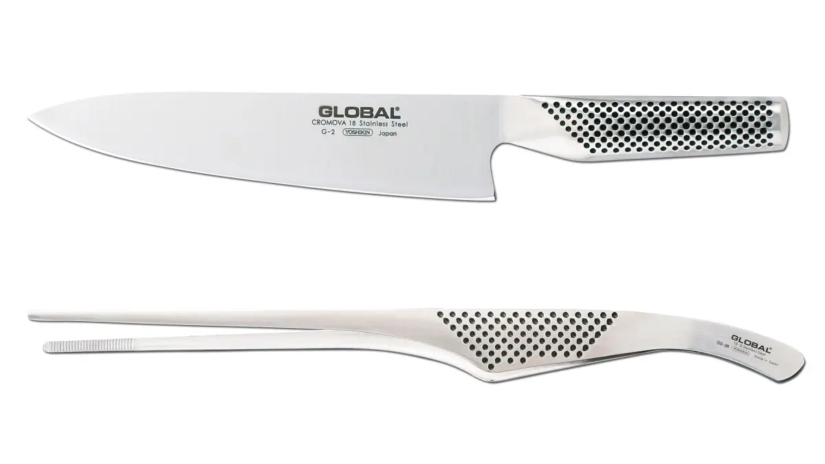 Kokkekniv G-2 og Kokkepinsett GS-28, Rustfritt stål