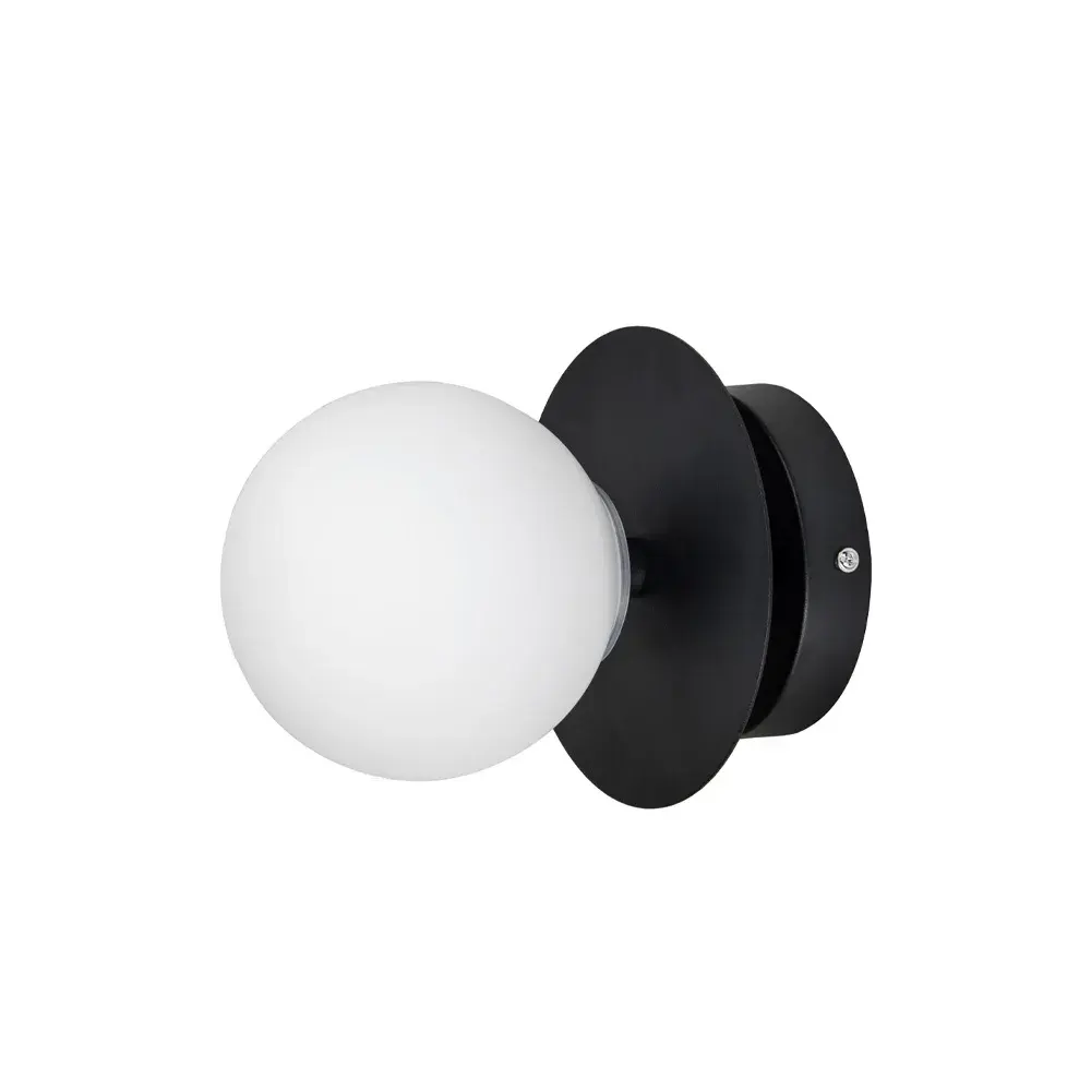 Art Deco IP44 vegglampe, Hvit/sort