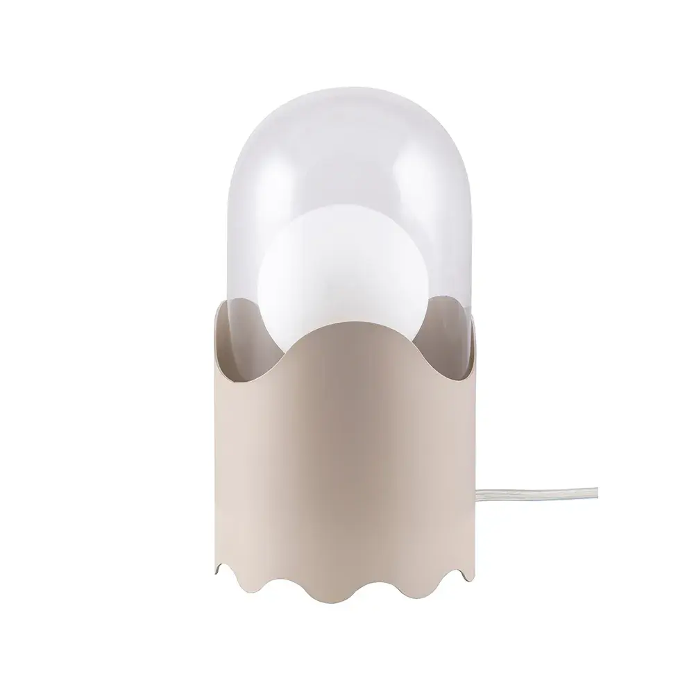 Ghost bordlampe, beige, klart glass