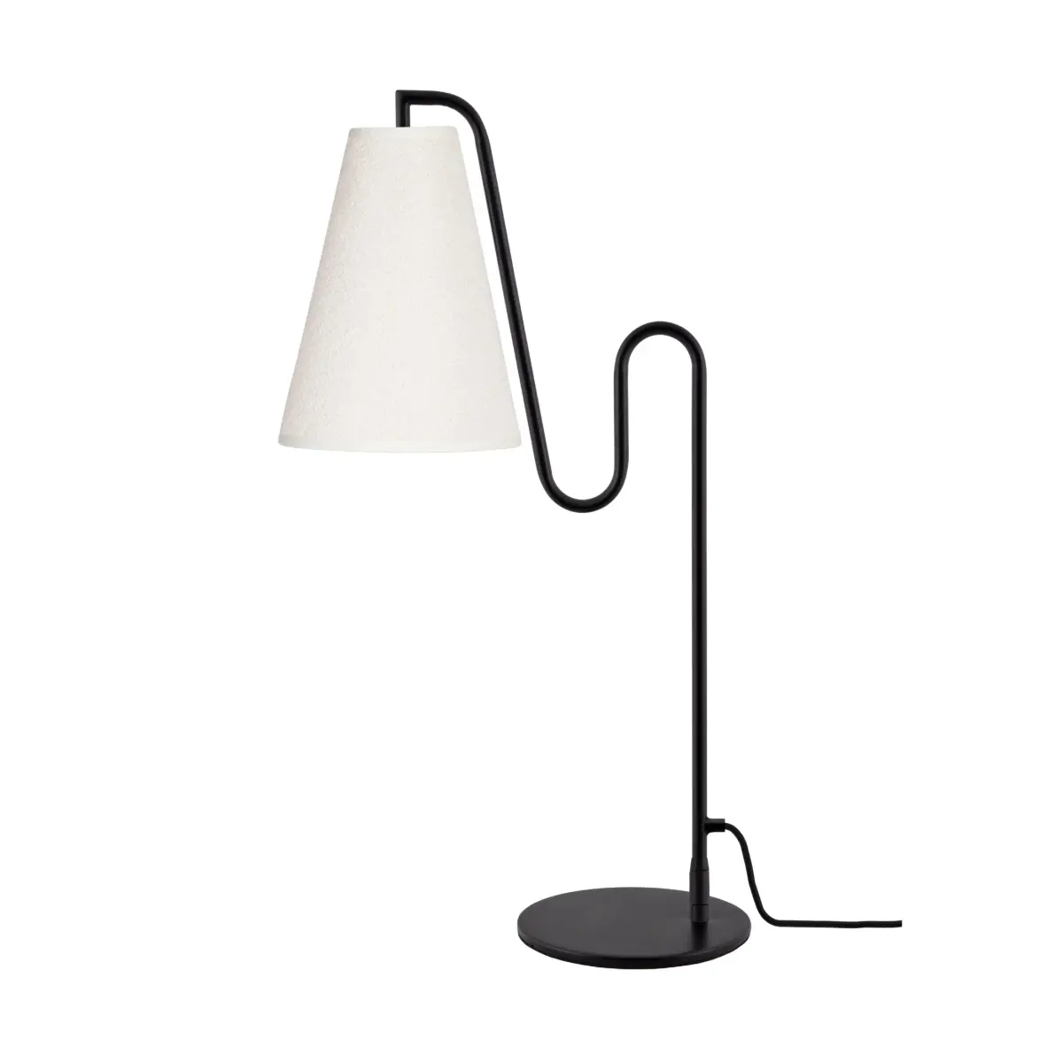 Lou bordlampe, Hvit bouclé-svart
