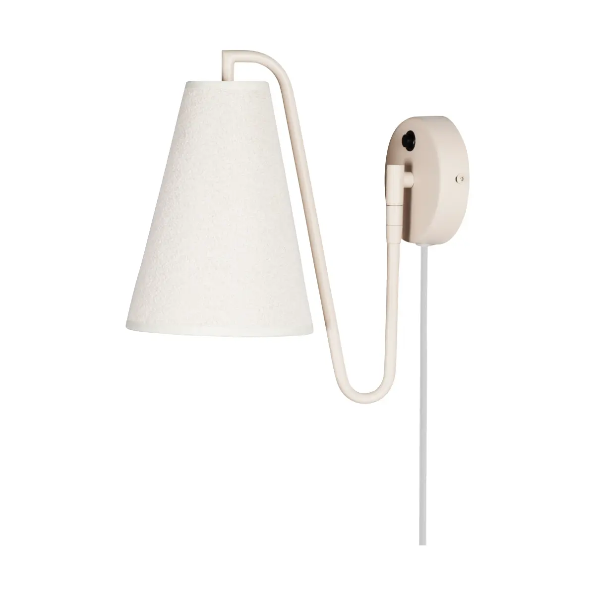 Lou vegglampe, Bouclé hvit-beige