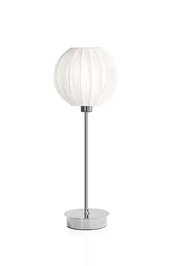 Plastband bordlampe, Hvit-krom