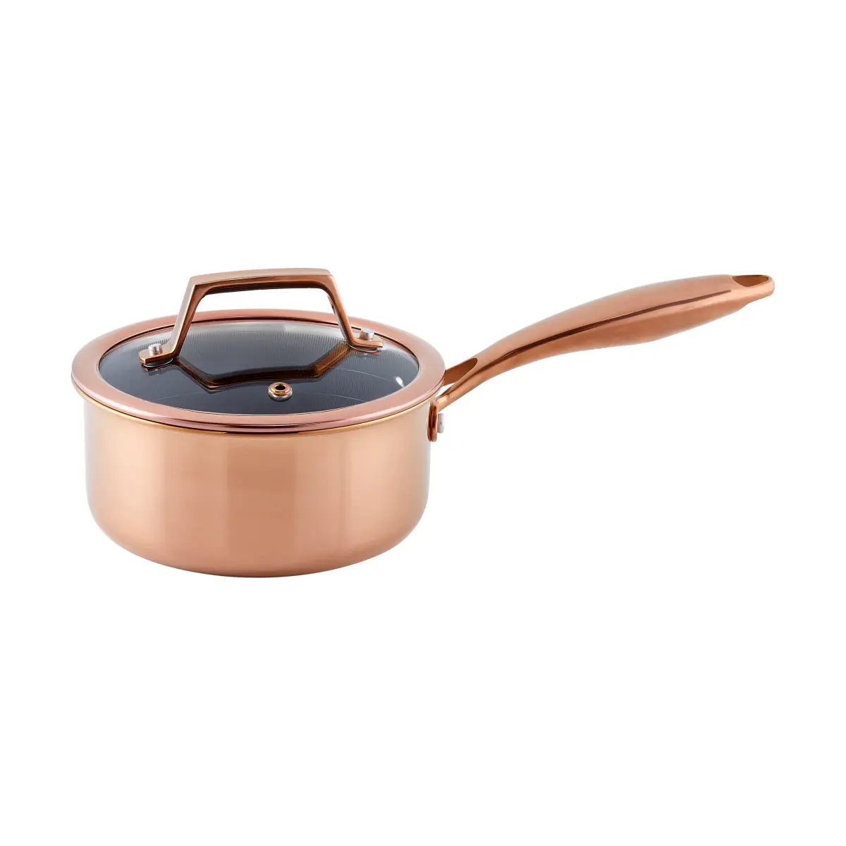 Hâws Santo kasserolle med lokk hybrid coating 1,5 L, Rose Gold