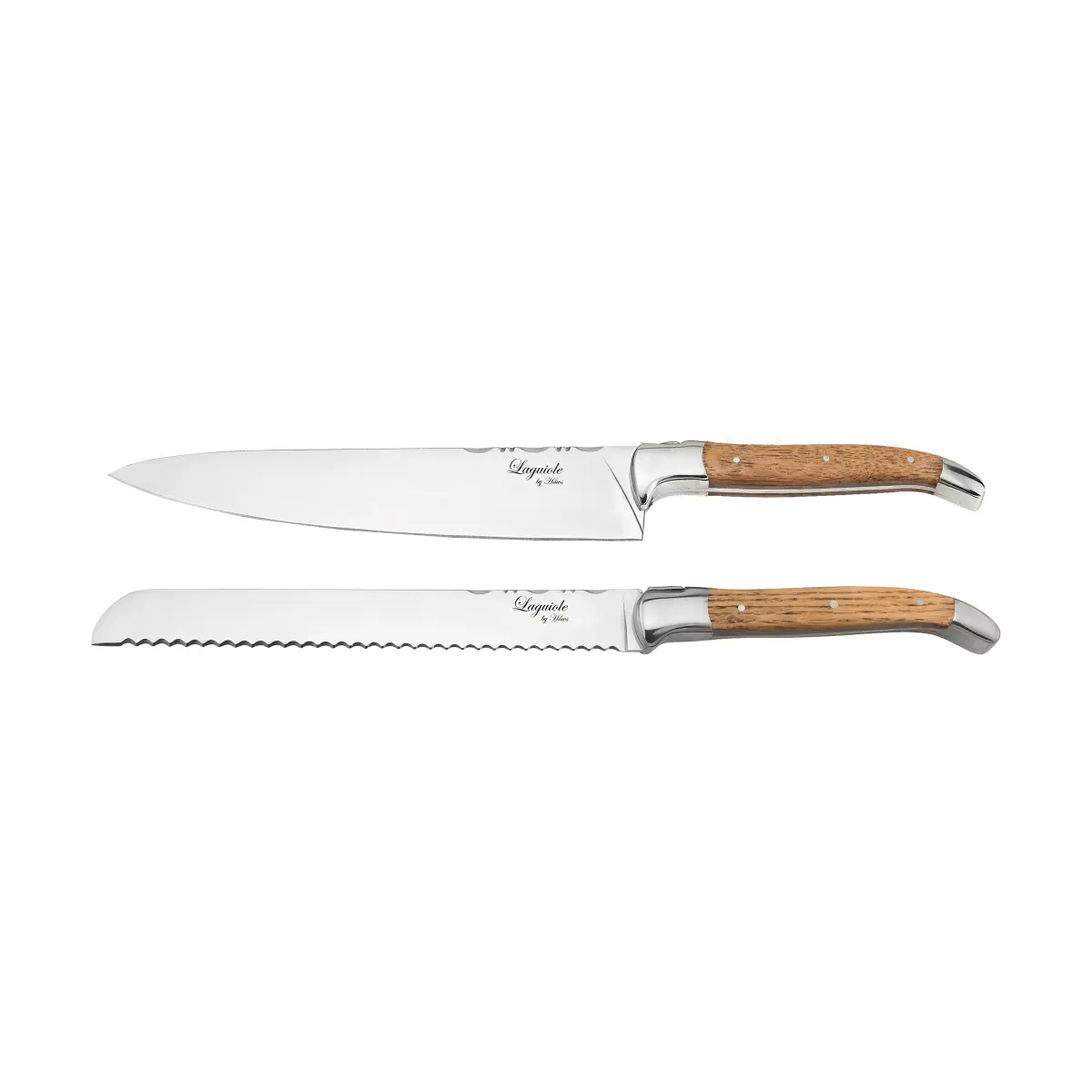 Laguiole By Hâws brød- & kokkeknivsett 2-deler, Oak