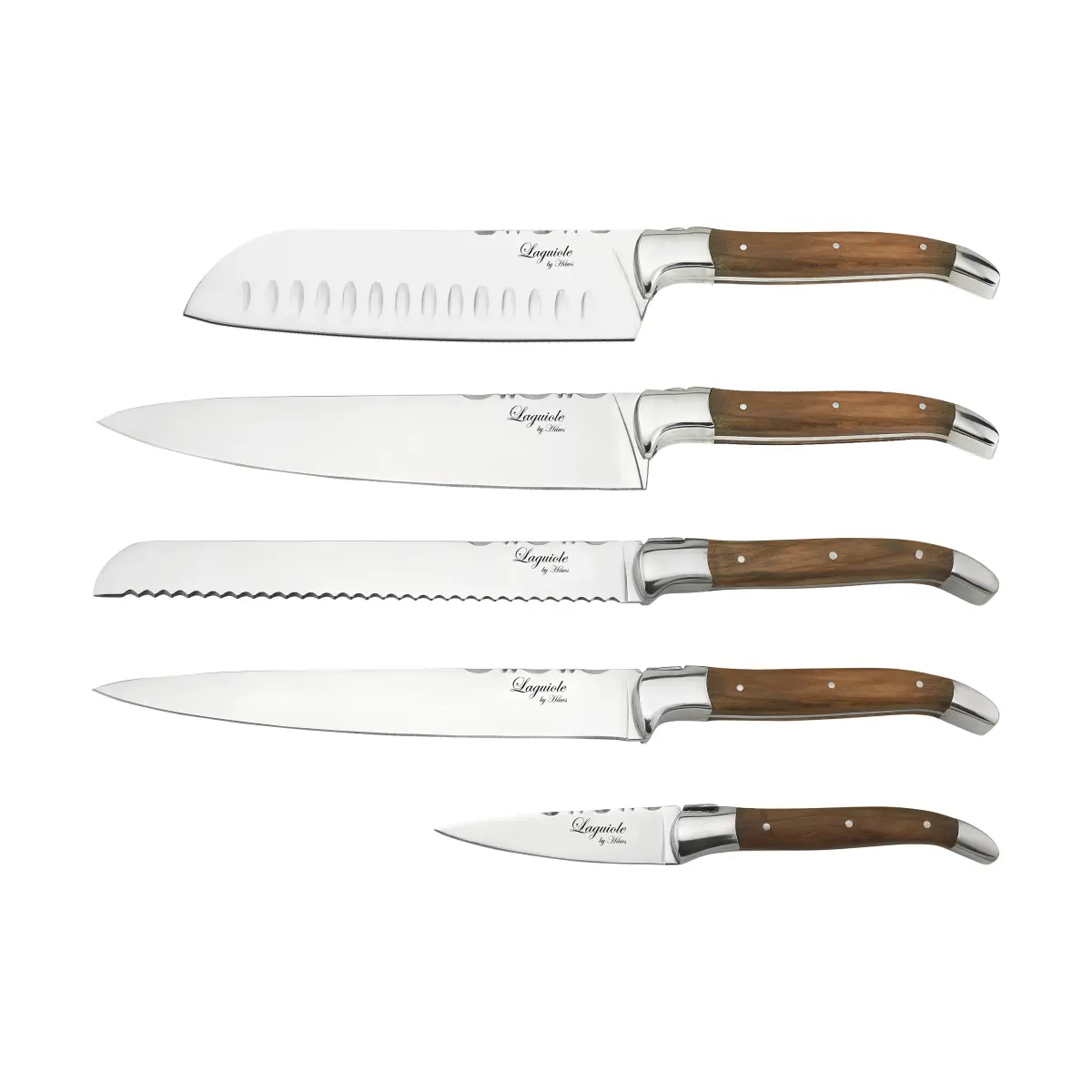 Laguiole By Hâws kokkeknivsett 5 deler, Olive