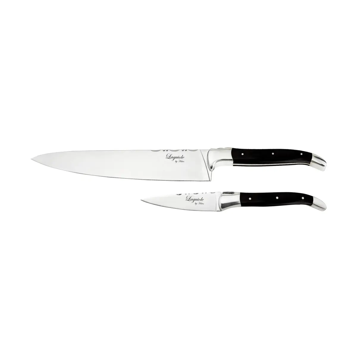 Laguiole By Hâws skrell- & kokkeknivsett 2-deler, Black Wood