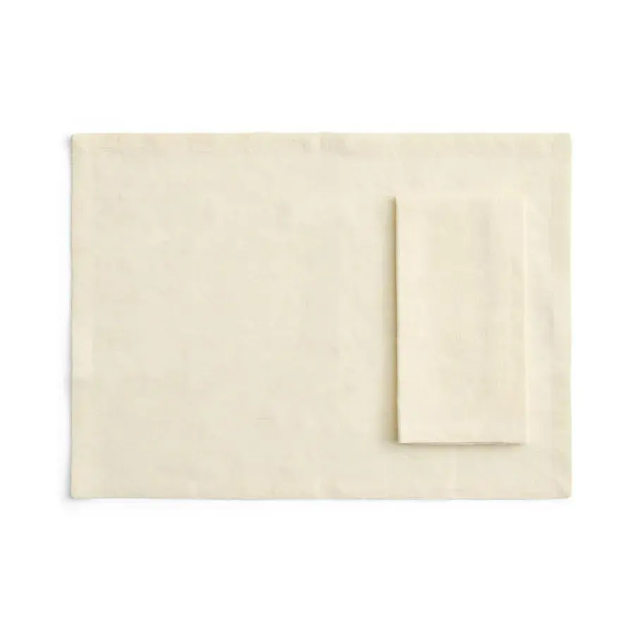 Tavolo bordbrikke/serviett 4-pakning, Soft yellow