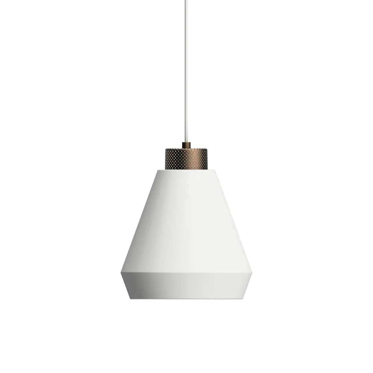 Edge pendel medium, Matt hvit-bronse
