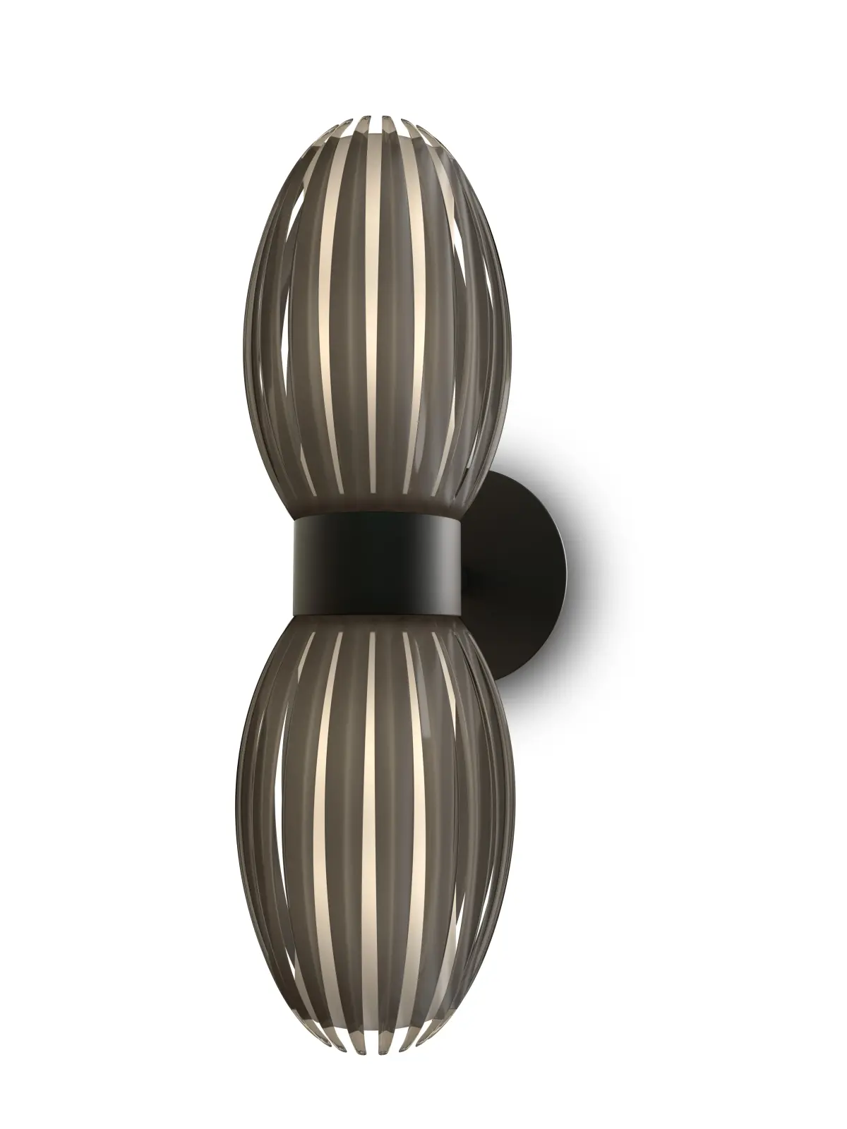 Tentacle vegglampe duo 34 cm, Svart-røkfarget