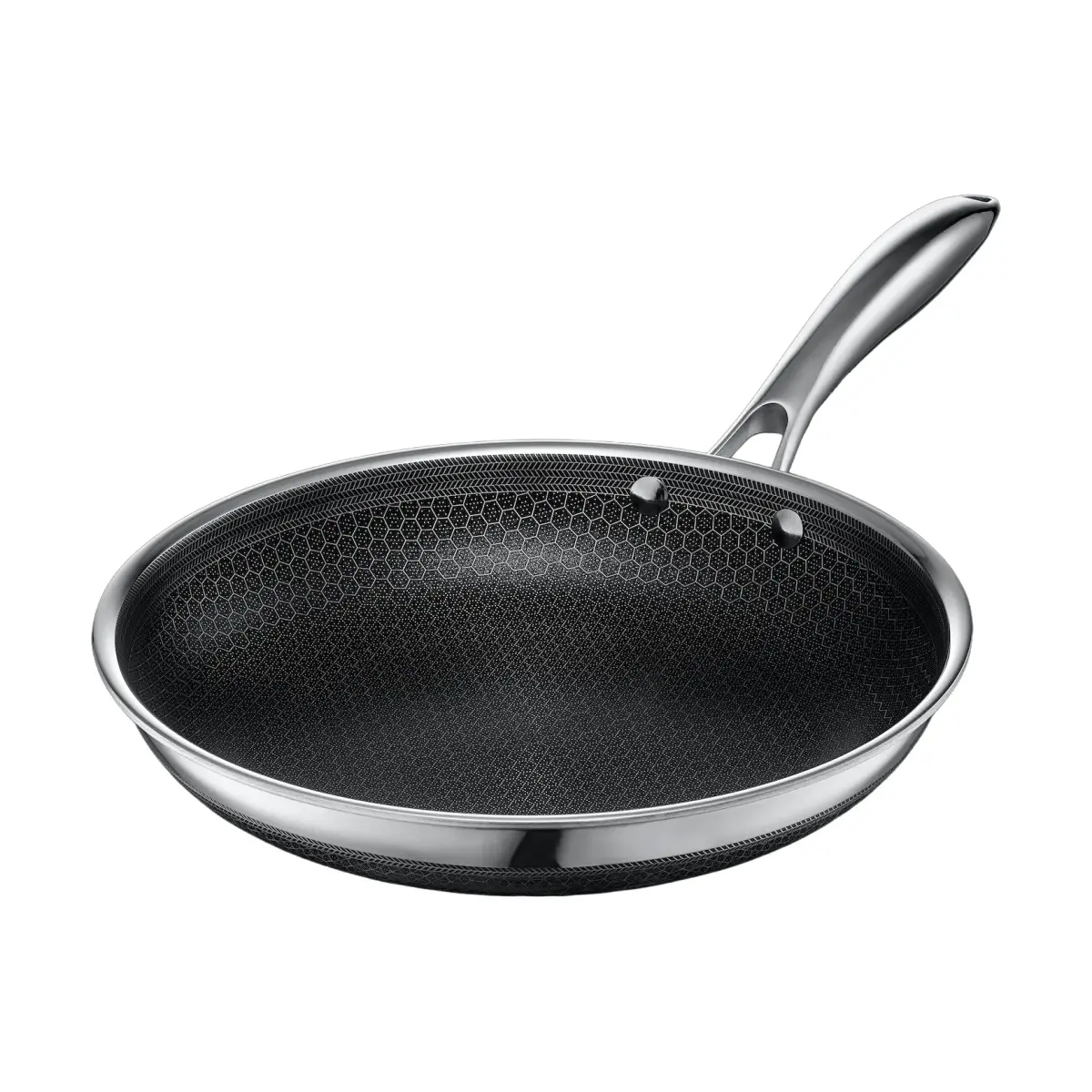 Hexclad Hybrid stekepanne 26 cm, Rustfritt stål-svart