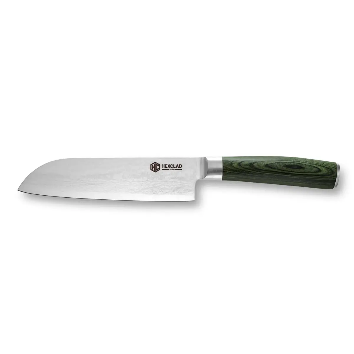 Hexclad Santoku 67-lags Damaskus 18 cm, Grønn