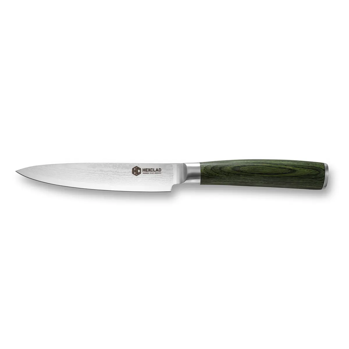 Hexclad universalkniv 67-lags Damaskus 13 cm, Grønn