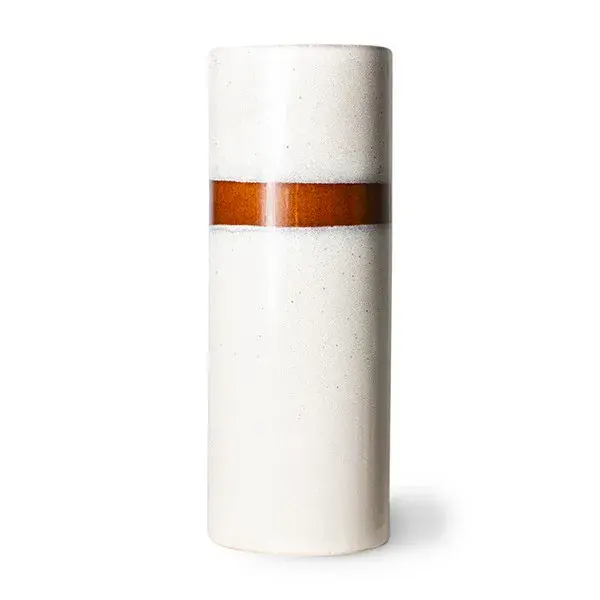 70's keramikk Vase L Ø9,5x25 cm, Snow (hvit)