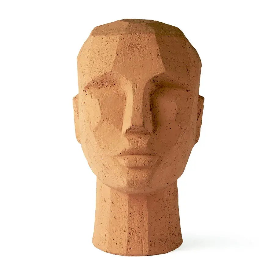 Abstrakt Hovedskulptur 18x15x25 cm, Terracotta