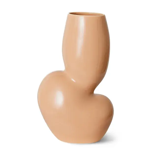 Ceramic organic vase medium 29 cm, Cream