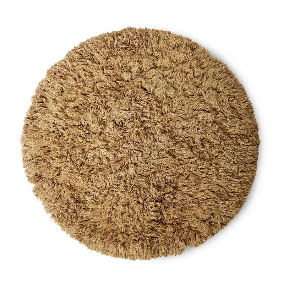 Fluffy teppe rund, Ø 200 cm, caramel