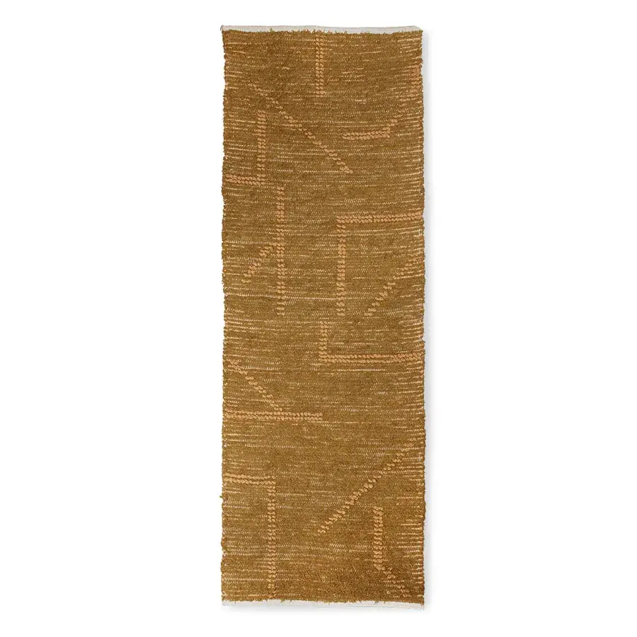 Gangmatte Håndvevd 70x200 cm bomull, Sennep-honning