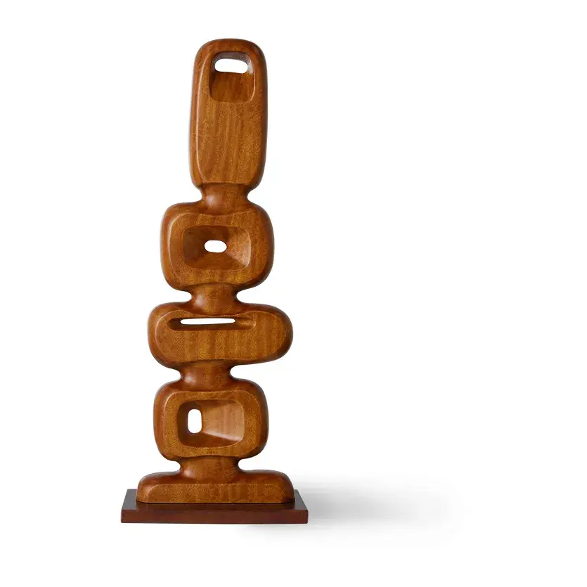 Hand carved wooden sculpture 71 cm, Brown