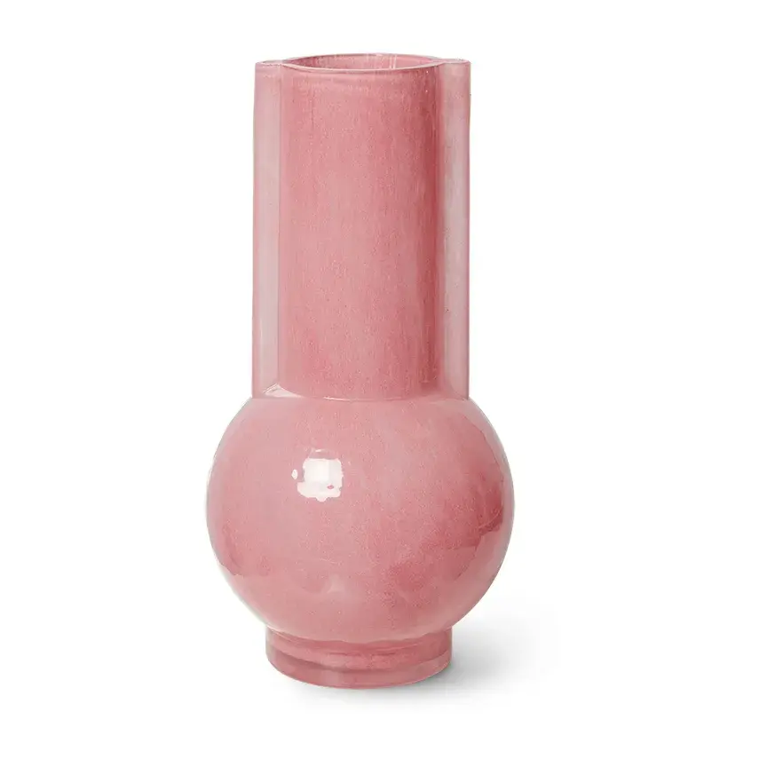 HK Living glassvase 25 cm, Flamingo pink