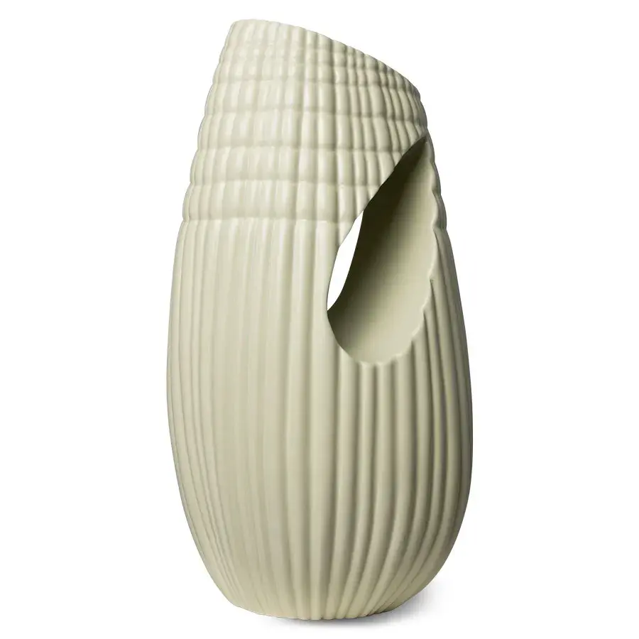 HK Objects Vase Riflet 14x32 cm, Matt mint