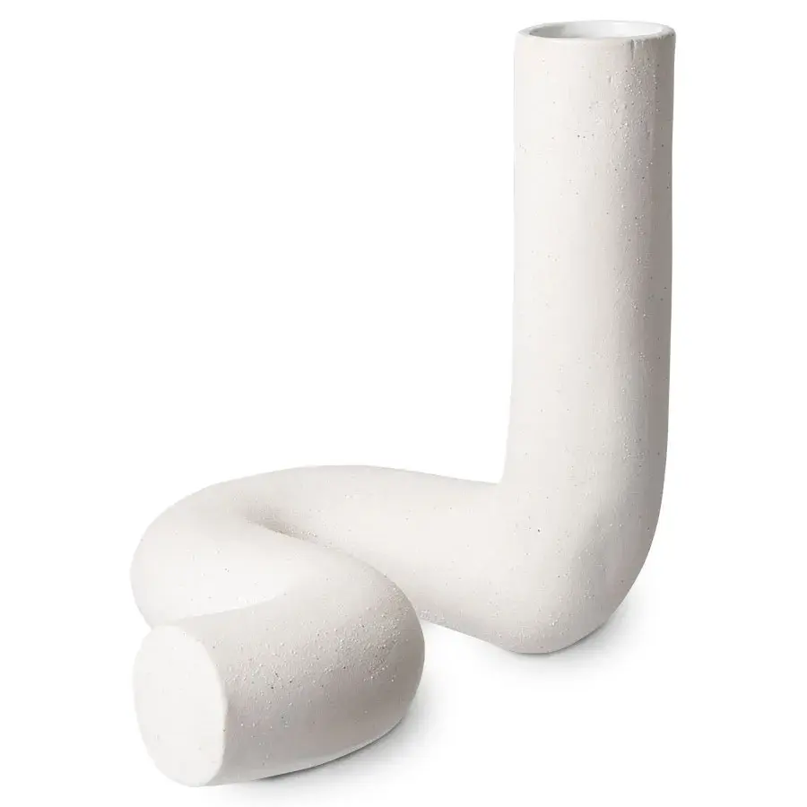 HK Objects Vase Vriden 21,5x26 cm, Matt hvit