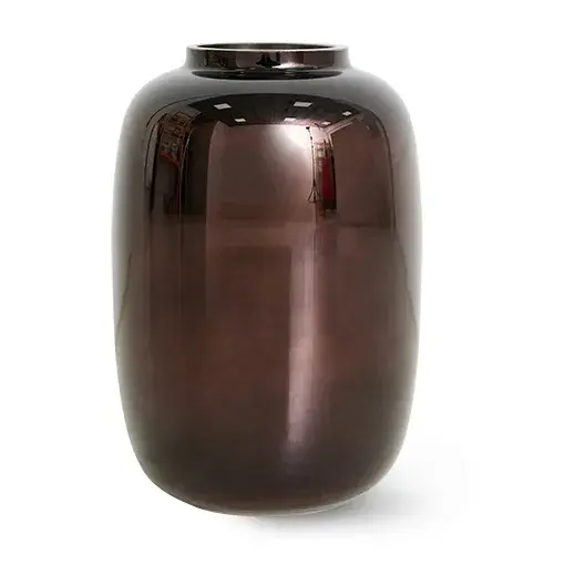Hkliving glassvase chrome 20,2 cm, Brown metallic