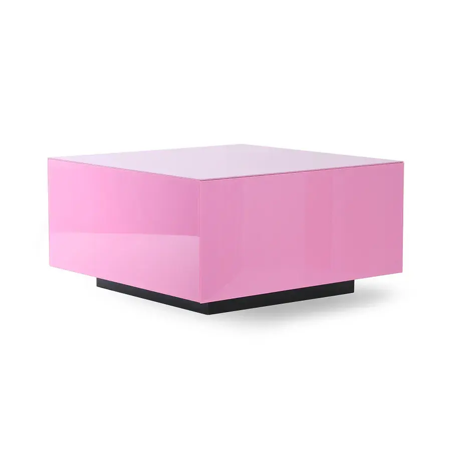 Sofabord speilkube L 60x60 cm, Rosa