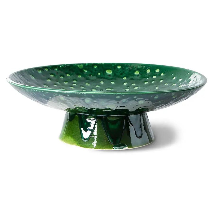 The Emeralds skål med fot Ø30x10 cm, Grønn