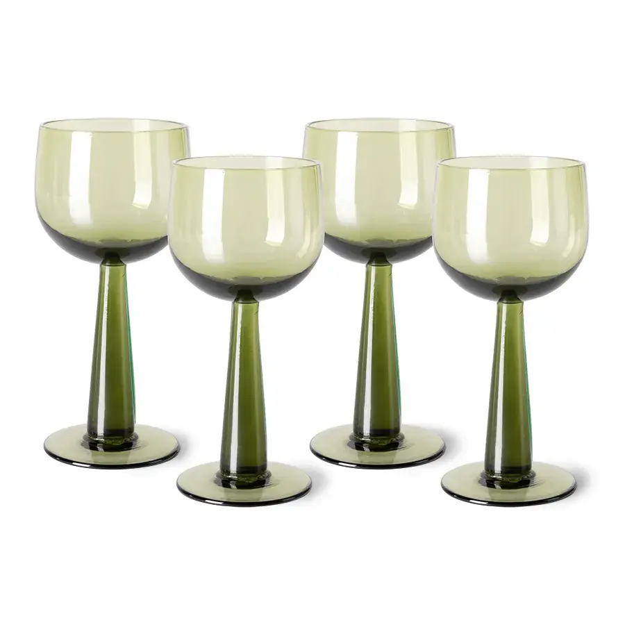 The Emeralds Vinglass 4-pakning 20 cl, Olivengrønn