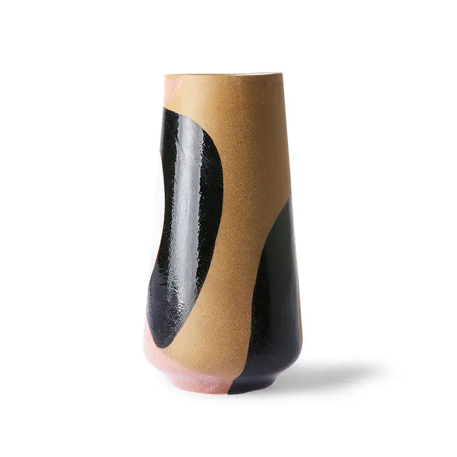 Vase Håndmalt 16x31 cm, Natur-svart