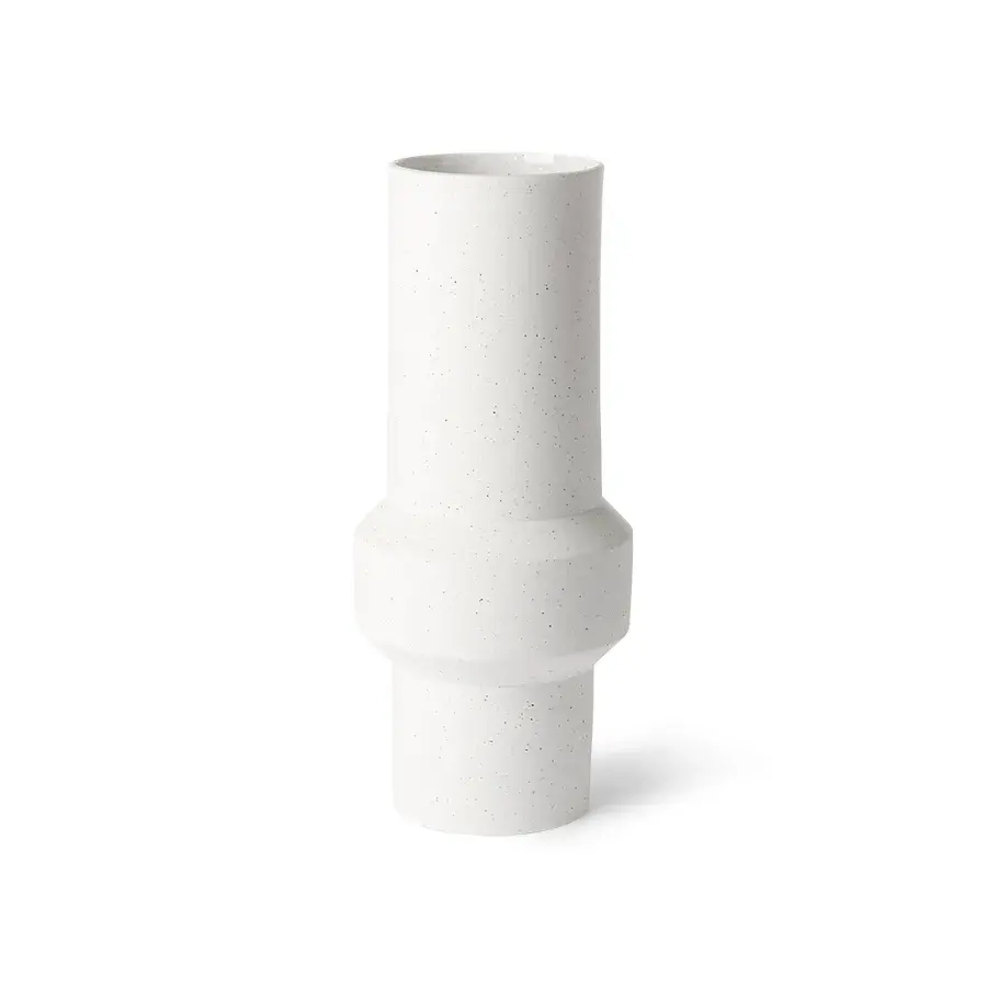 Vase rett M Ø13x32 cm, Hvit