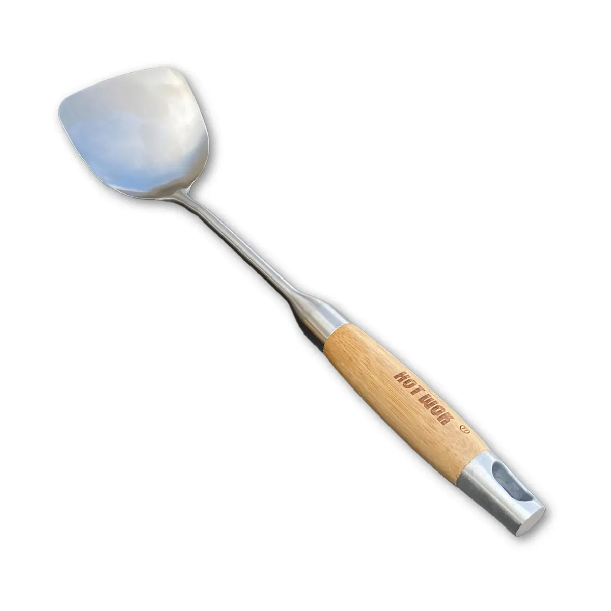 Hot Wok wokspade 38 cm, Rustfritt stål-bambus