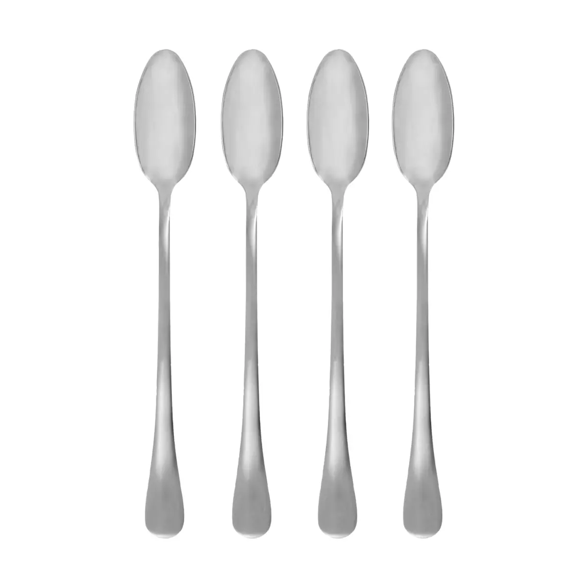 Brush lang skje 4-pakning, Silver finish