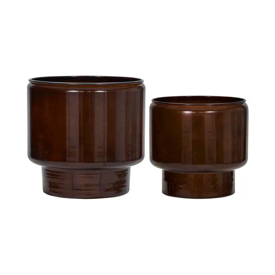 Pile potte 2 deler, Brun
