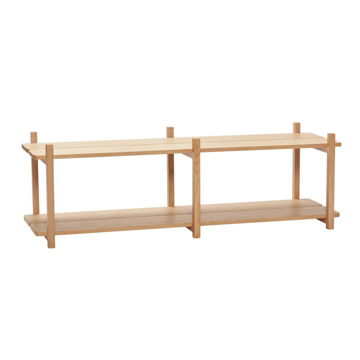 Bokhylle med 2 hyller 150x45 cm, Eiketre