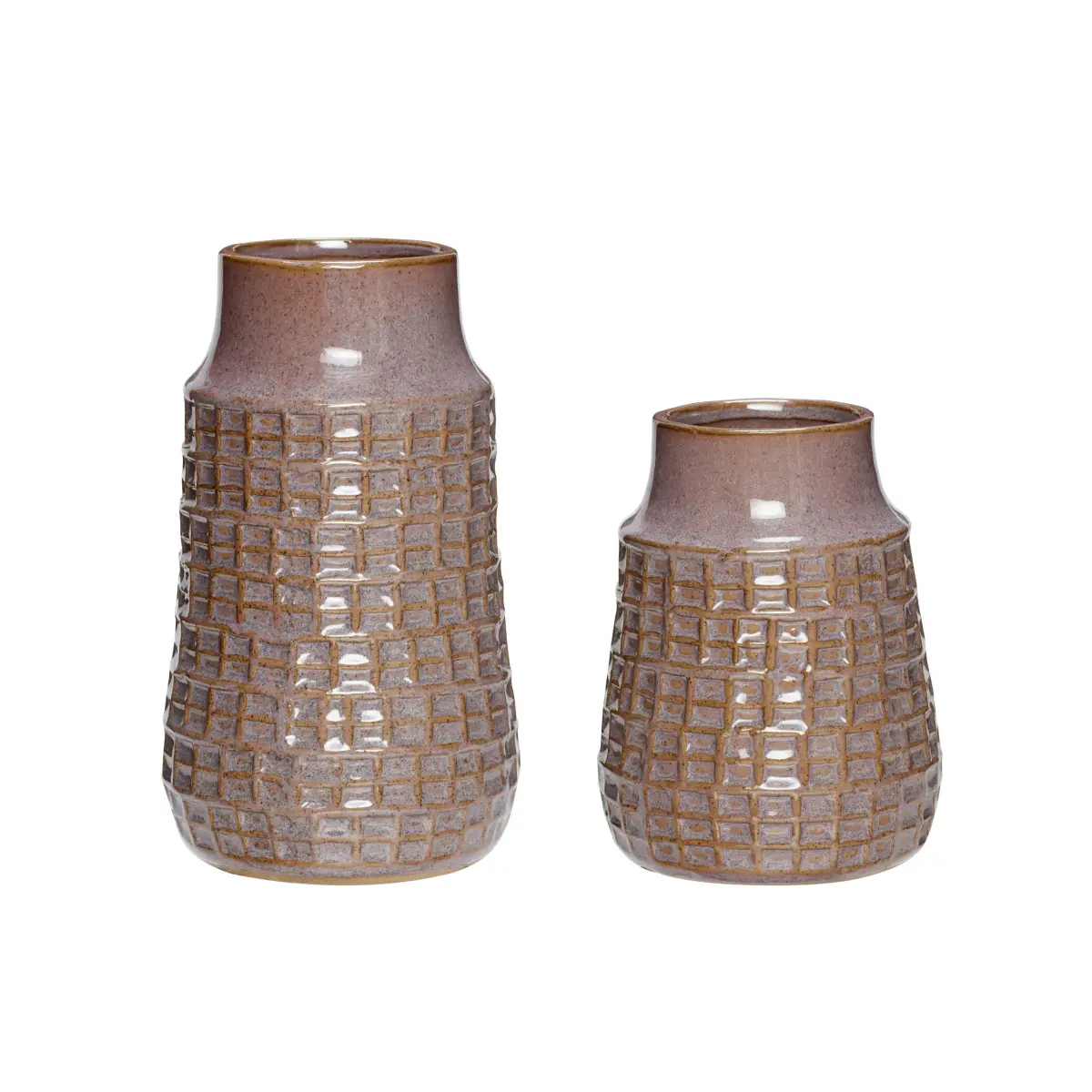 Hübsch Vase 2-pakning 12x15 cm, Lilla