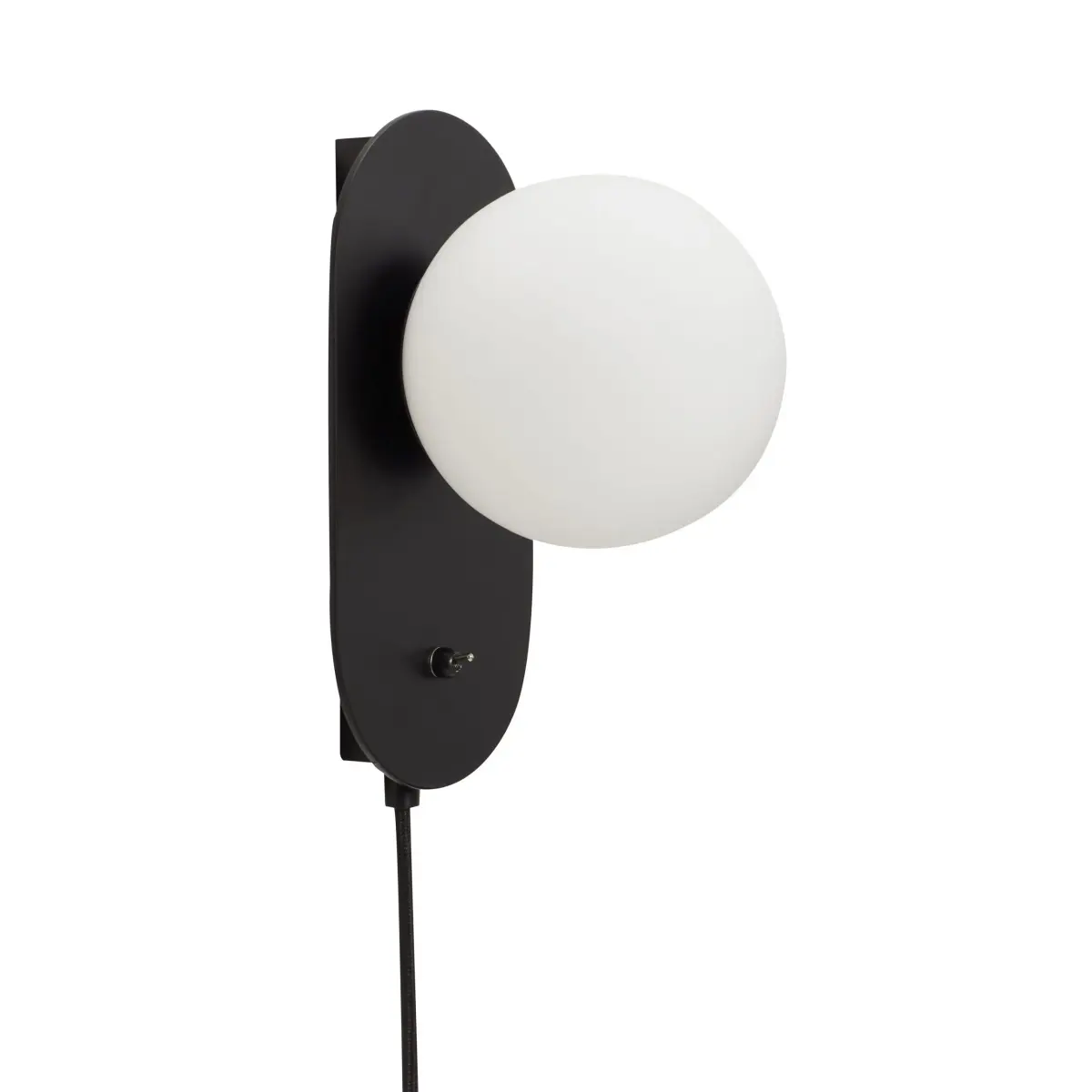 Hübsch vegglampe 24x16 cm, Metall-svart-opal