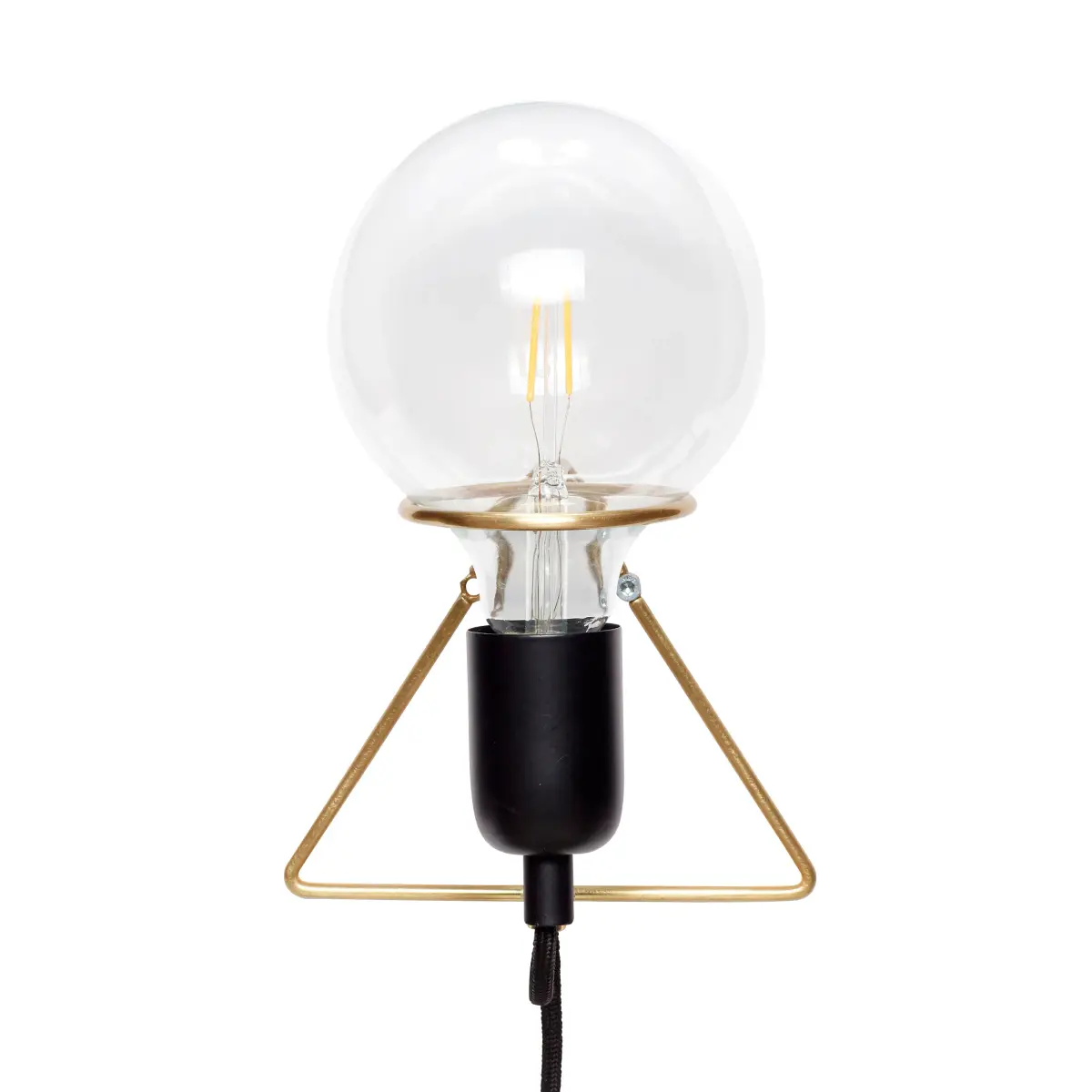 Hübsch vegglampe, Messing-svart