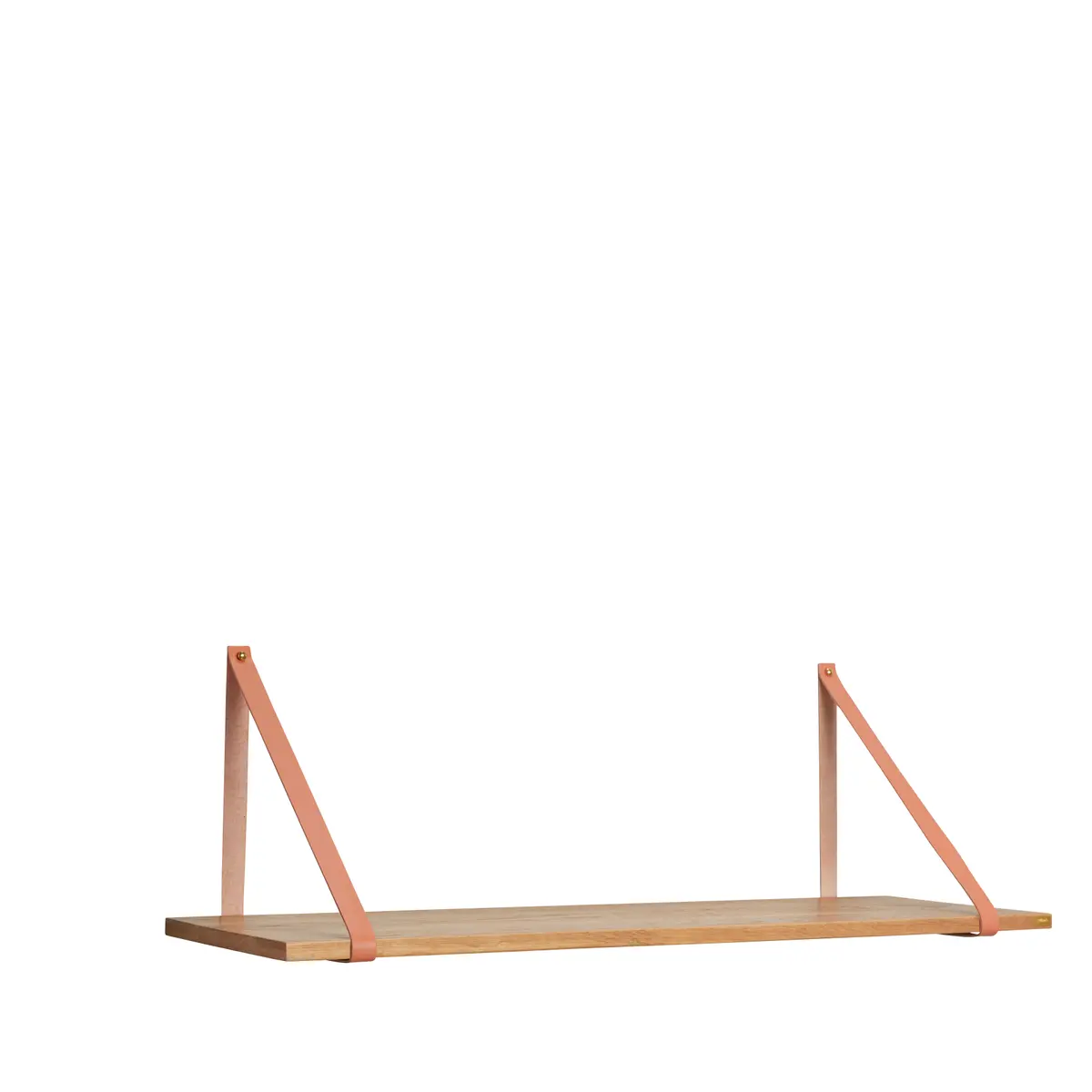 Hylle med lærreim stor 100x30 cm, Natur