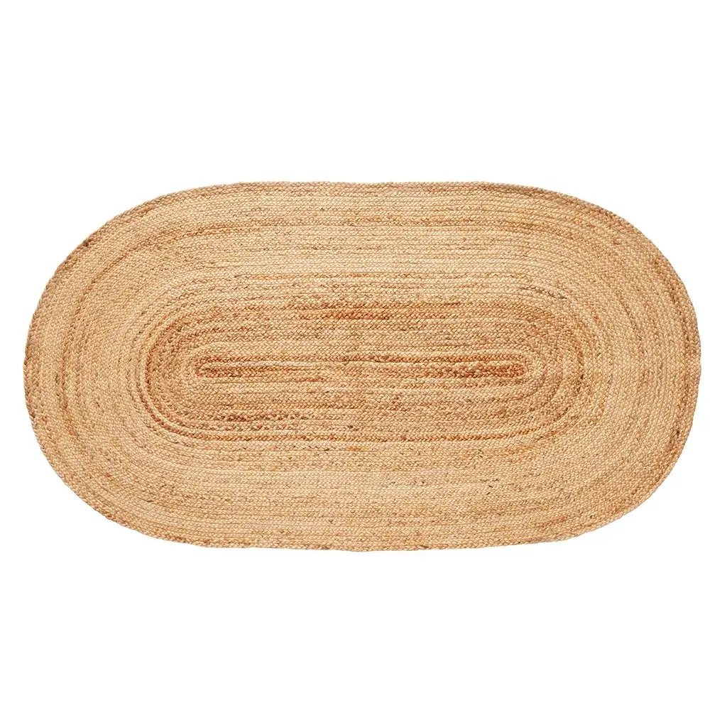 Jute-teppe oval 100x200 cm, Natur