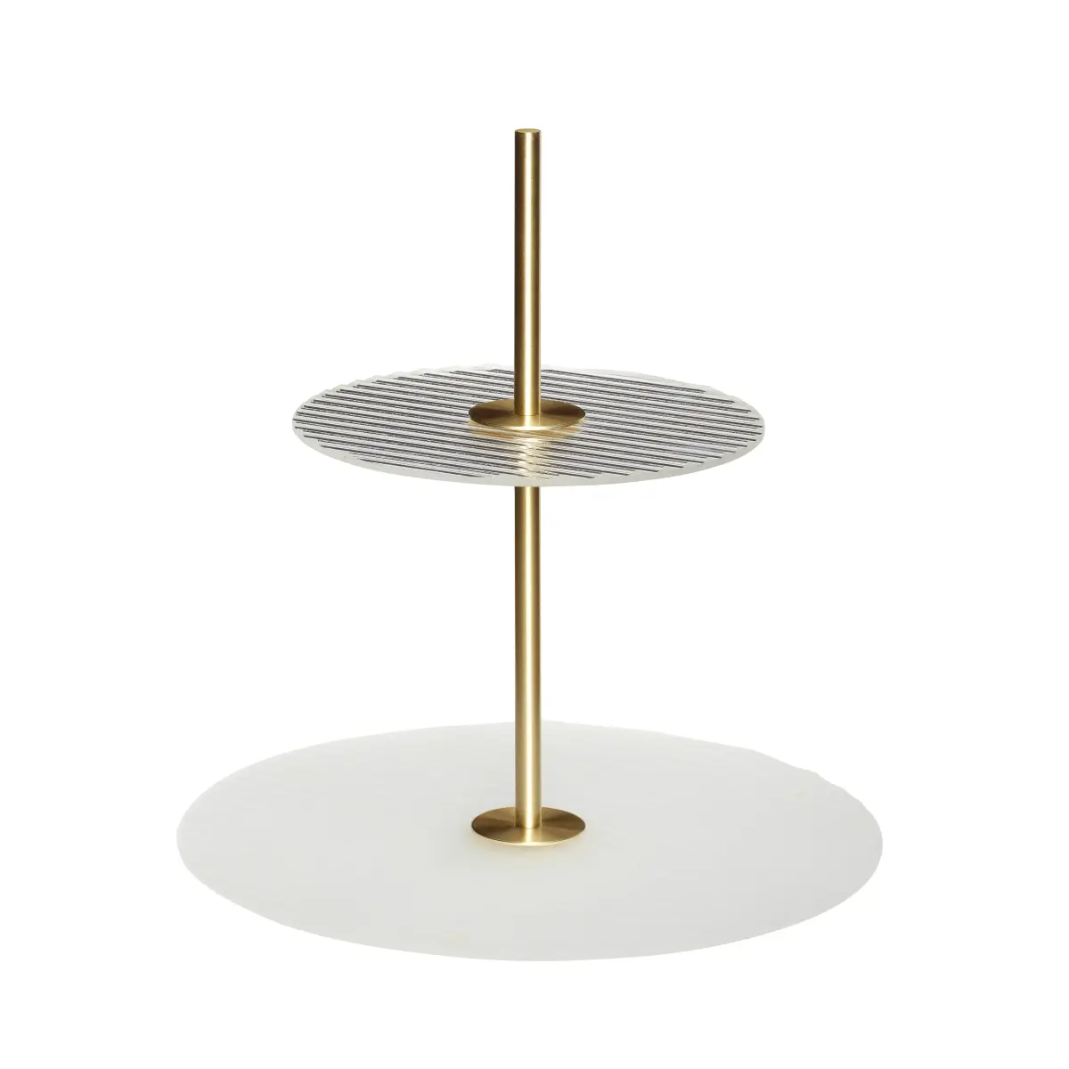 Ripple kakefat Ø30 cm, Glass-metall-frostet-klar-messing