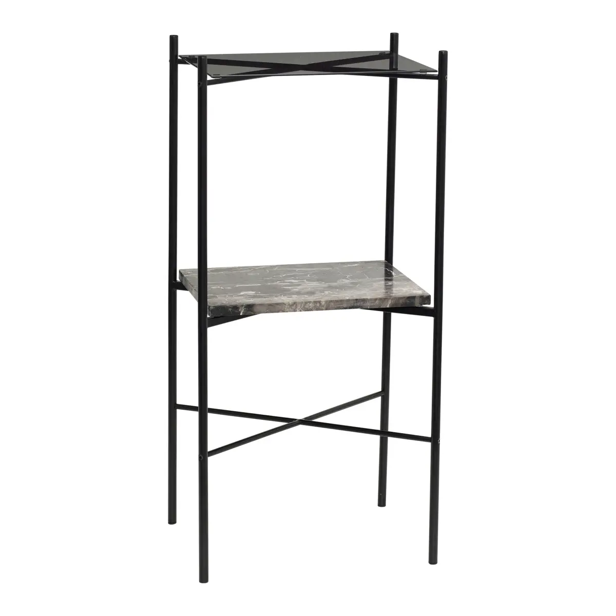 Sidebord Marble glass 90 cm, Svart