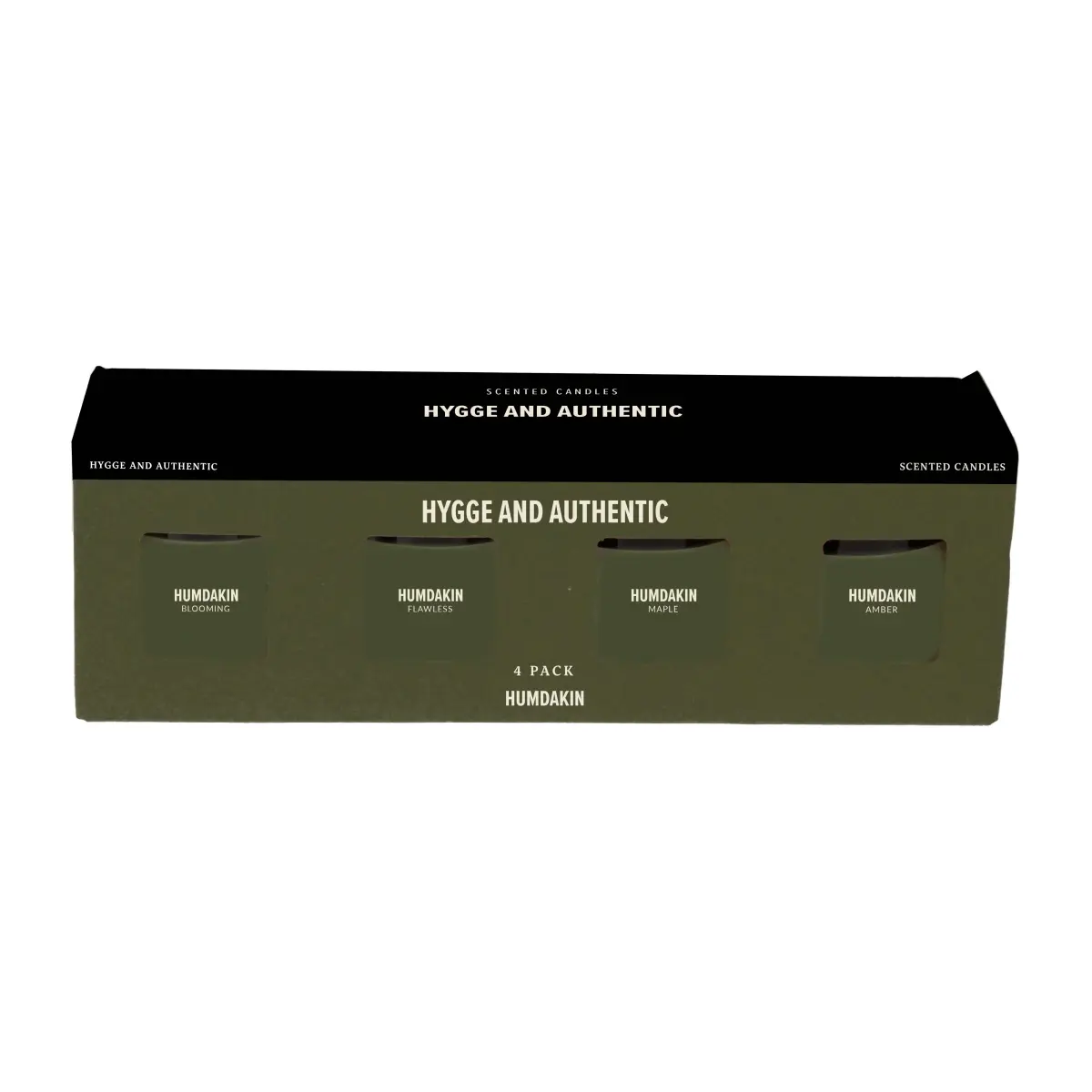 Humdakin duftlys 4-pakning, Hygge and Authentic - Green 