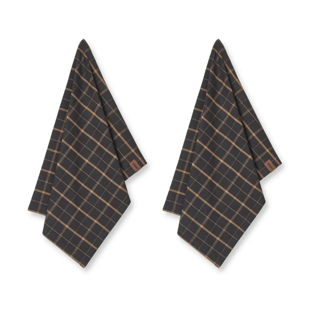 Humdakin Recycled kjøkkenhåndkle 45 x 70 cm 2-pk, Brown plaid