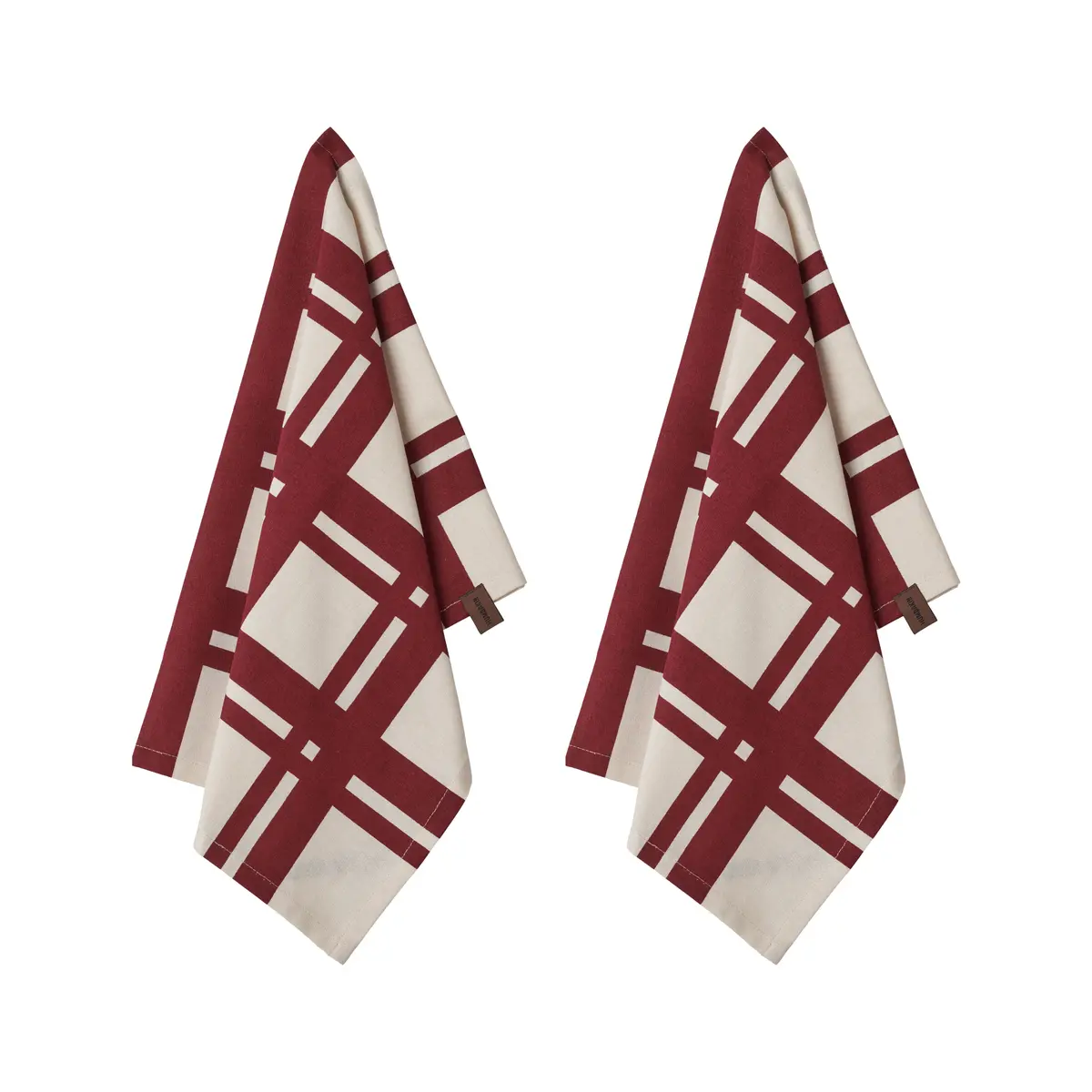 Humdakin Red Check kjøkkenhåndkle 2-pakning, Off white/Red