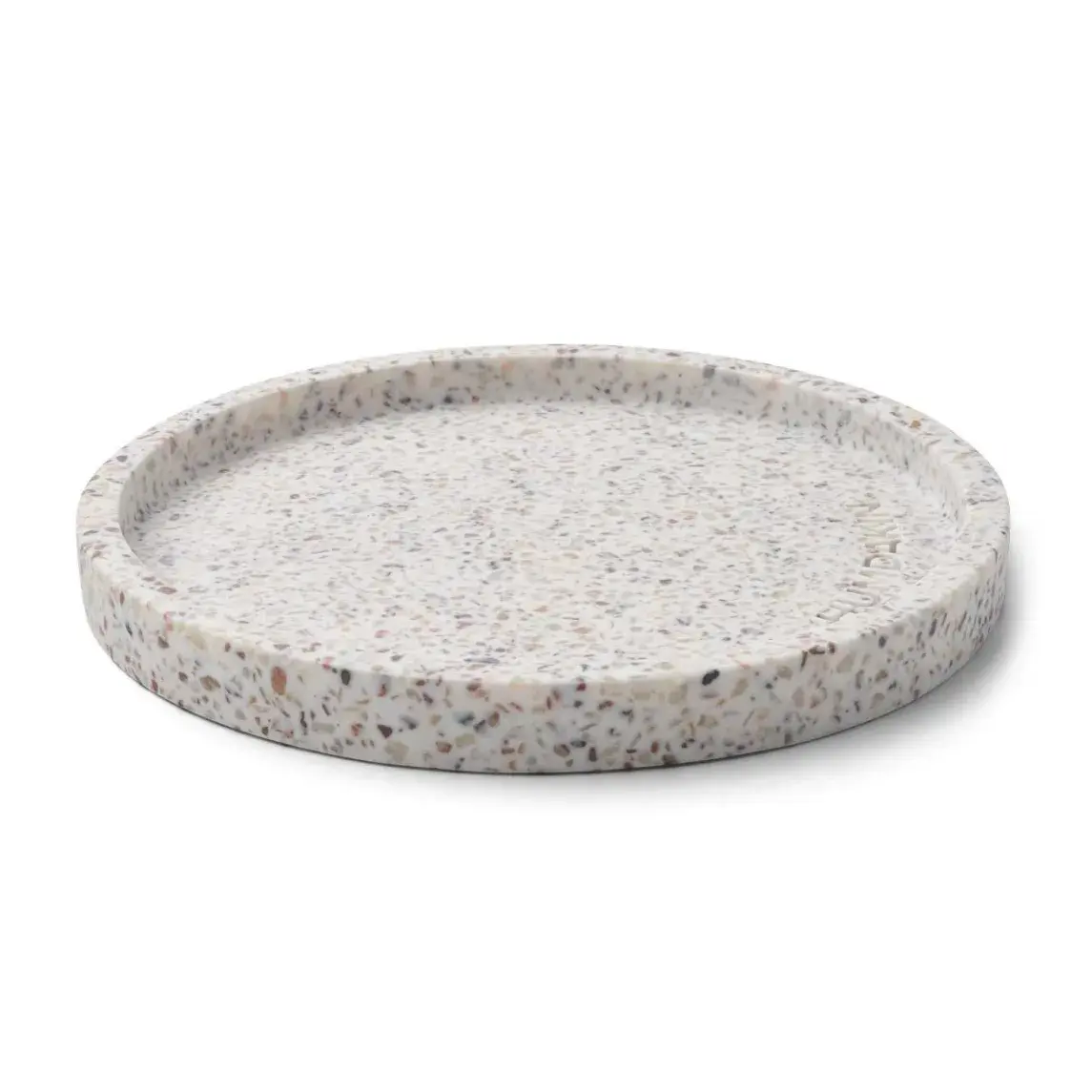 Humdakin Terrazzo rundt brett Ø 20 cm, White-brown