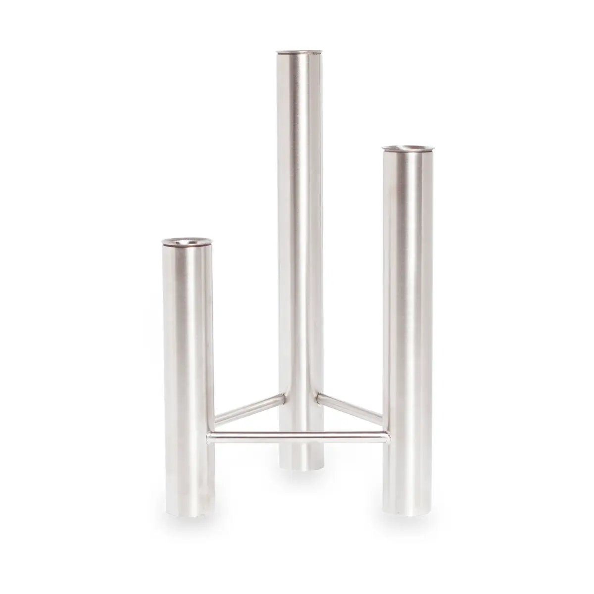 VISTA vase og lysestake, Matte steel