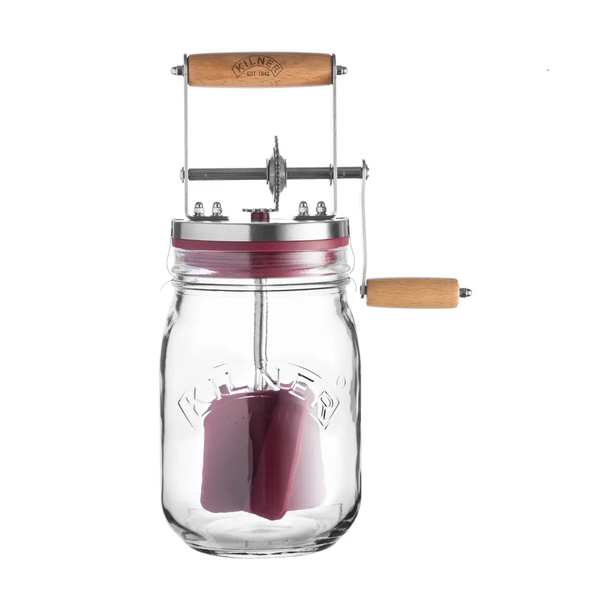 Kilner smørkjerne, Klar-rød, 1 L